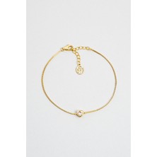 Romantik Aşk 18 Ayar Sarı Altın Kaplama 19 cm Gümüş Kalp Bileklik