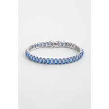 Gatsby 18 Ayar Beyaz Altın Kaplama Gümüş Tasarım Bileklik