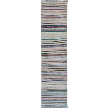 Bespoky 75x310 cm Kırmızı Krem Çizgili Gündelik Basit Halı | Mutfak Yolluk Halısı | UNİQUE-32339