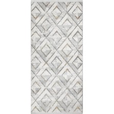 Bespoky 80x300 cm Gri Yıkanabilir Halı | Mutfak Yolluk Halısı | Leke Tutmayan, Kaymaz | KENZO-KN003S