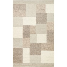 Altmunster Geometrik Bej Yün Dikdörtgen Modern Desenli Akrilik Hav Vermeyen Leke Tutmayan Kolay Temizlenen Yumuşak Makine Salon Yolluk Jüt Halı