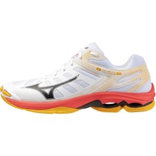 Mizuno Wave Voltage 2 Unisex Voleybol Ayakkabısı Beyaz / Turuncu Hafif ve Esnek Tabanlı