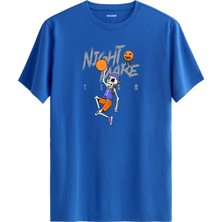 Basketbolcu Iskelet Tasarımlı Nightmare Team Sokak Modası %100 Pamuk Tişört