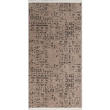 Hali.Net 80x200 cm Kahverengi Vena İskandinav Modern Nordik Halı | Balkon Halısı Mutfak Koridor Halı | Hav Vermez Leke Tutmaz | VENA-8011S