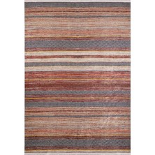 Hali.Net 80x150 cm Kahverengi Çok Renkli Geometrik Bohem Çizgili Halı | Salon Mutfak Halısı | Hav Vermez Hipoalerjenik | HALN-HLN1549
