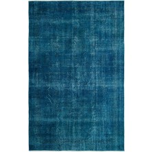 Hali.Net 199x307 cm Kırmızı Mavi Soyut Vintage Eskitme Halı | Salon Yatak Odası Halısı | Hav Vermez | UNİQUE-18924