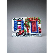 Avşa Temalı Kabartma Polyester Magnet. 8,5cm x 6cm.