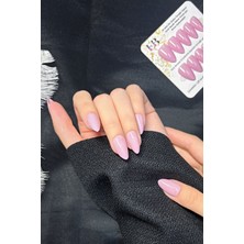 Kısa Badem 24 Adet Takma Tırnak Seti W1508