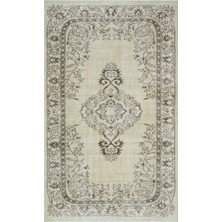 Bespoky 168x278 cm Bej Geleneksel Klasik Madalyonlu Halı | Salon Yatak Odası Halısı | UNİQUE-28074
