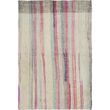 Bespoky 222x152 cm Bej Krem Çizgili Bohem Geometrik Halı | Salon Yatak Odası Halısı | UNİQUE-31955