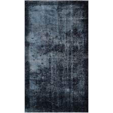 Bespoky 152x265 cm Sarı Siyah Eskitme Vintage Soyut Halı | Salon Yatak Odası Halısı | UNİQUE-29600