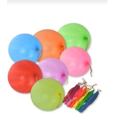 25 Adet Lastikli Zıpzıp Balon Ipli Punch Panç Büyük Balon