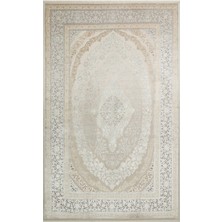 Oklahoma City Klasik Krem Viskon Dikdörtgen Modern Desenli Akrilik Hav Vermeyen Leke Tutmayan Kolay Temizlenen Yumuşak Makine Salon Yolluk Mutfak Halı