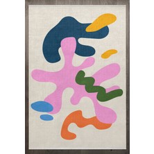 Bespoky 80x150 cm Pembe Child Modern Yıkanabilir Halı | Mutfak Balkon Yatak Odası Halısı | Leke Tutmayan Kaymaz | F_CHİLD-1031