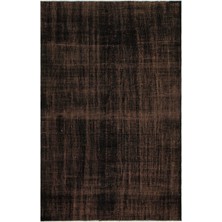Bespoky 155x237 cm Krem Siyah Soyut Vintage Motifsiz Halı | Salon Yatak Odası Halısı | UNİQUE-34802