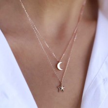 Ay Yıldız Ikili Kolye