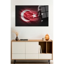 Mustafa Kemal Atatürk Türk Bayrağı Cam Tablo, Darbelere Dayanıklı Kırılmaz Cam, Hediyelik