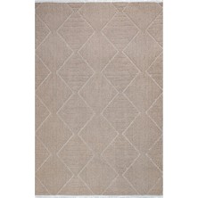 Bespoky 80x150 cm Bej Juiz Modern Etnik Yıkanabilir Halı | Mutfak Balkon Yatak Odası Halısı | Leke Tutmayan Kaymaz | JUİZ-A0311