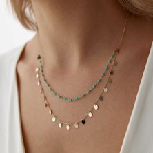 Renkli Pullu Ikili Kolye