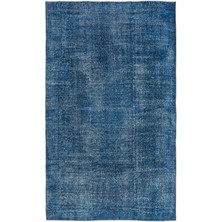 Atina Turkuaz Eskitme Yün Modern Desenli Yün Hav Toz Vermez Leke Tutmayan Salon Yolluk Mutfak El Dokuma Halı