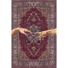 Drom Dokuma Taban Makinede Yıkanabilen Kilim Kaymaz Şönil Vintage Dekoratif Halı