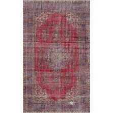 Hali.Net 180x301 cm Kırmızı Eskitme El Dokuma Yün Halı | El Yapımı Doğal Yün Salon Halısı | Geleneksel Anadolu Hav Vermez | UNİQUE-33508