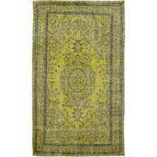 Atina Turkuaz Eskitme Yün Modern Desenli Yün Hav Toz Vermez Leke Tutmayan Salon Yolluk Mutfak El Dokuma Halı