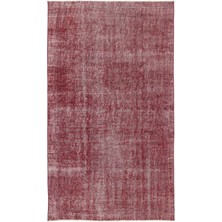 Atina Kırmızı Eskitme Yün Modern Desenli Yün Hav Toz Vermez Leke Tutmayan Salon Yolluk Mutfak El Dokuma Halı