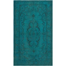Hali.Net 156x263 cm Mavi Atina Anadolu Yün Halı | Salon Yatak Odası Halısı | Doğal Yün El Yapımı El Dokuma Hav Vermez | UNİQUE-31059