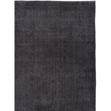 Hali.Net 301x415 cm Gri Antrasit Soyut Vintage Modern Eskitme Halı | Salon Yatak Odası Halısı | Hav Vermez | UNİQUE-16655