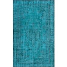 Hali.Net 182x295 cm Çok Renkli Turkuaz Medalyonlu Vintage Oryantal Halı | Salon Yatak Odası Halısı | Hav Vermez | UNİQUE-24179