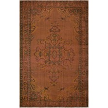 Atina Kahverengi Eskitme Yün Modern Desenli Yün Hav Toz Vermez Leke Tutmayan Salon Yolluk Mutfak El Dokuma Halı