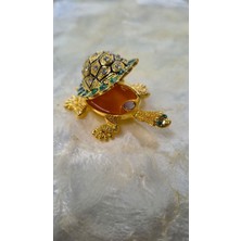 Kapaklı ve Mıknatıs Kilitli Emaye ve Zirkon Taşlı Hediyelik Dekoratif Biblo