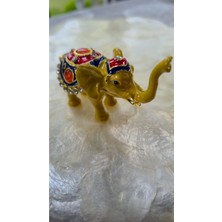 Kapaklı ve Mıknatıs Kilitli Emaye ve Zirkon Taşlı Hediyelik Dekoratif Biblo