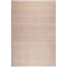 Bespoky 85x143 cm Bej Demirci Modern Etnik Yıkanabilir Yün Halı | Mutfak Balkon Yatak Odası Halısı | Leke Tutmayan Kaymaz