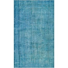 Hali.Net 163x272 cm Bej Turkuaz Soyut Vintage Eskitme Halı | Salon Yatak Odası Halısı | Hav Vermez | UNİQUE-27727