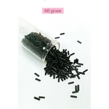 Marsilyan Uzun Boru Kesme Boncuk Çap 2mm Uzunluk 10 mm - 60 Gram - Siyah - BNC280