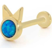 Tavşan Model Mavi Opal Tragus Piercing