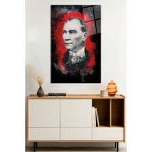 Imzalı Mustafa Kemal Atatürk Portresi Cam Tablo, Darbelere Dayanıklı Kırılmaz Cam, Hediyelik