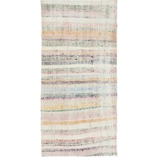 Hali.Net 090x186 cm Bej Vintage El Dokuma Yün Halı | El Yapımı Doğal Yün Salon Halısı | Geleneksel Anadolu Hav Vermez | UNİQUE-37045