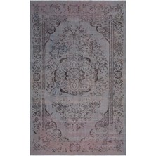 Hali.Net 165x259 cm Kahverengi Açık Gri Madalyonlu Vintage Klasik Halı | Salon Yatak Odası Halısı | Hav Vermez | UNİQUE-27867
