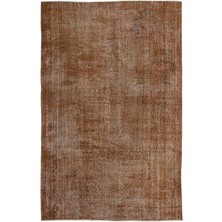 Hali.Net 173x274 cm Kahverengi Kiremit Soyut Vintage Eskitme Halı | Salon Yatak Odası Halısı | Hav Vermez | UNİQUE-14374