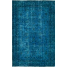 Hali.Net 189x288 cm Gri Turkuaz Çiçekli Vintage Geleneksel Halı | Salon Yatak Odası Halısı | Hav Vermez | UNİQUE-19498