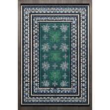 Hali.Net 260x600 cm Yeşil Yıkanabilir Halı | Salon Yatak Odası Halısı | Leke Tutmaz Hipoalerjenik | F_ANATOLİAN-6016