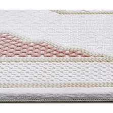 Bespoky 160x235 cm Pembe Karen Modern Etnik Yıkanabilir Halı | Salon Yatak Odası Mutfak Halısı | Leke Tutmayan Kaymaz | KAREN-6411