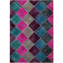 Ikat Kırmızı Ikat Ipek Modern Desenli Yün Hav Toz Vermez Leke Tutmayan Salon Yolluk Mutfak El Dokuma Halı