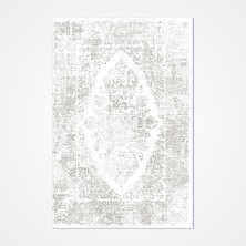 Bespoky 80x150 cm Beyaz Safir Klasik Yıkanabilir Halı | Mutfak Balkon Yatak Odası Halısı | Leke Tutmayan Kaymaz | SAFİR-17302