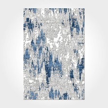 Bespoky 80x150 cm Mavi Printed Modern Yıkanabilir Halı | Mutfak Balkon Yatak Odası Halısı | Leke Tutmayan Kaymaz