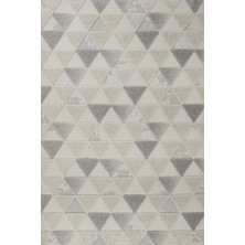 Bespoky 80x150 cm Gri Geometrik Modern Üçgen Yıkanabilir Halı | Yatak Odası Mutfak Halısı | Hav Vermez, Leke Tutmaz, Kaymaz | LXS_TREND-1091G