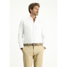 Kiğılı Uzun Kol Slim Fit Düğmeli Yaka Pamuklu Kolay Ütülenebilir 4 Mevsim Oxford Gömlek